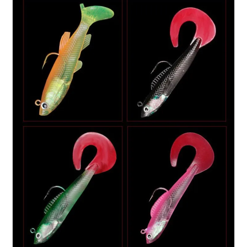Fishing Boat Anchor - 10 Pcs Lure Baits with T-tail