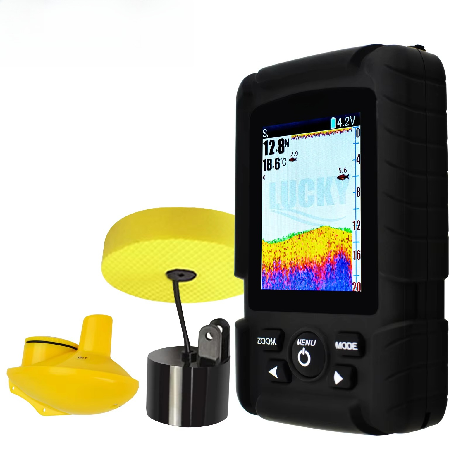 Fishing Boat Depth Finder - 2-in-1 Wireless & Wired Fish Finder