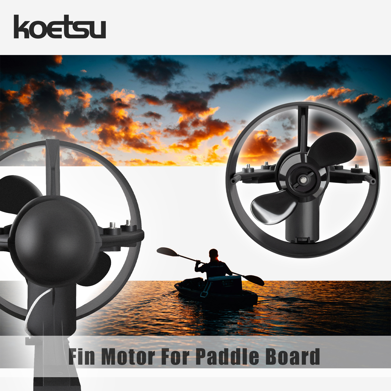 Fishing Boat Trolling Motor - KOETSU Paddle Board Underwater Propulsion, Motor,
