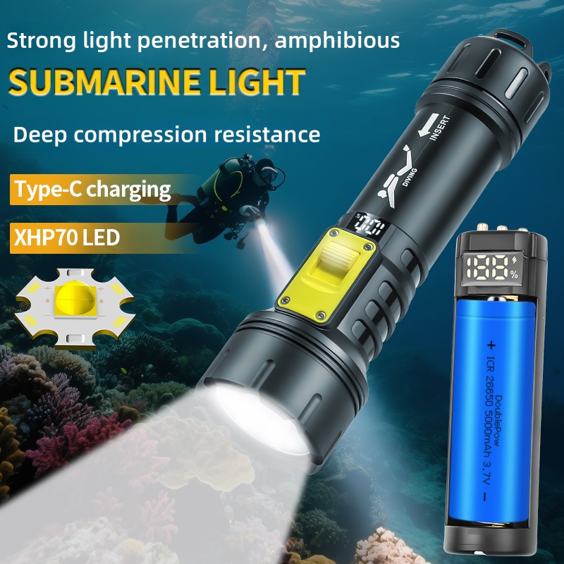 Fishing Boat Cover - New XHP70 Diving Flashlight IPX8 Waterproof
