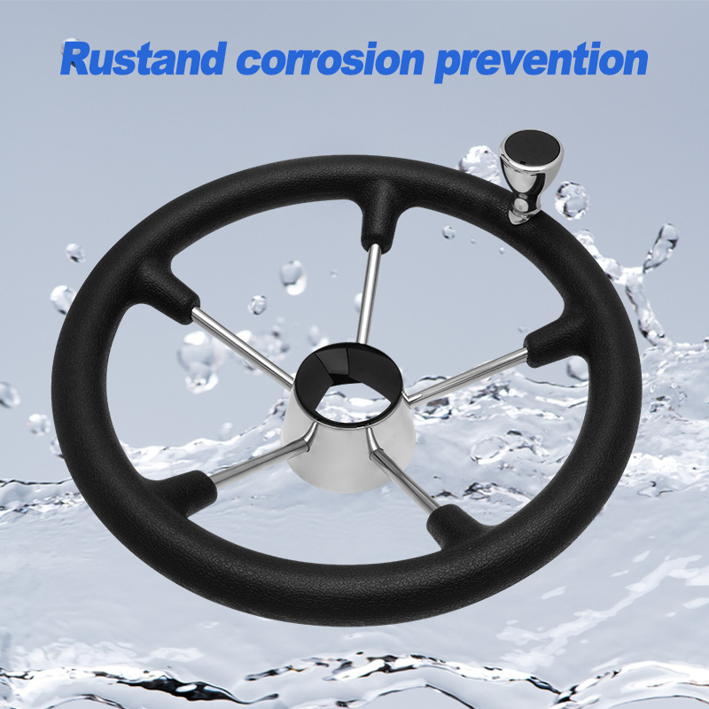 13.5’’ 5-Spoke Stainless Steel - Fishing Boat Steering Wheel recension och pris