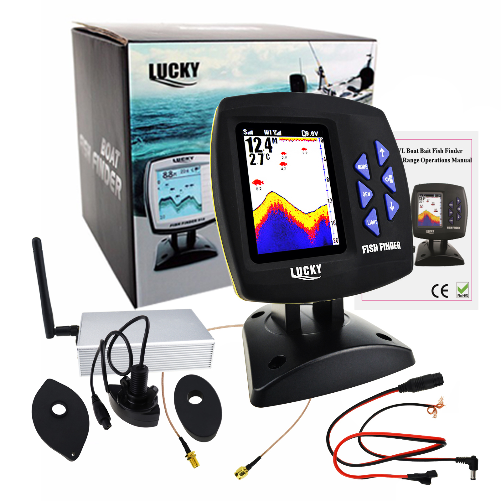 LUCKY Fishfinder 300m/ 980ft F - Fishing Boat Depth Finder recension och pris