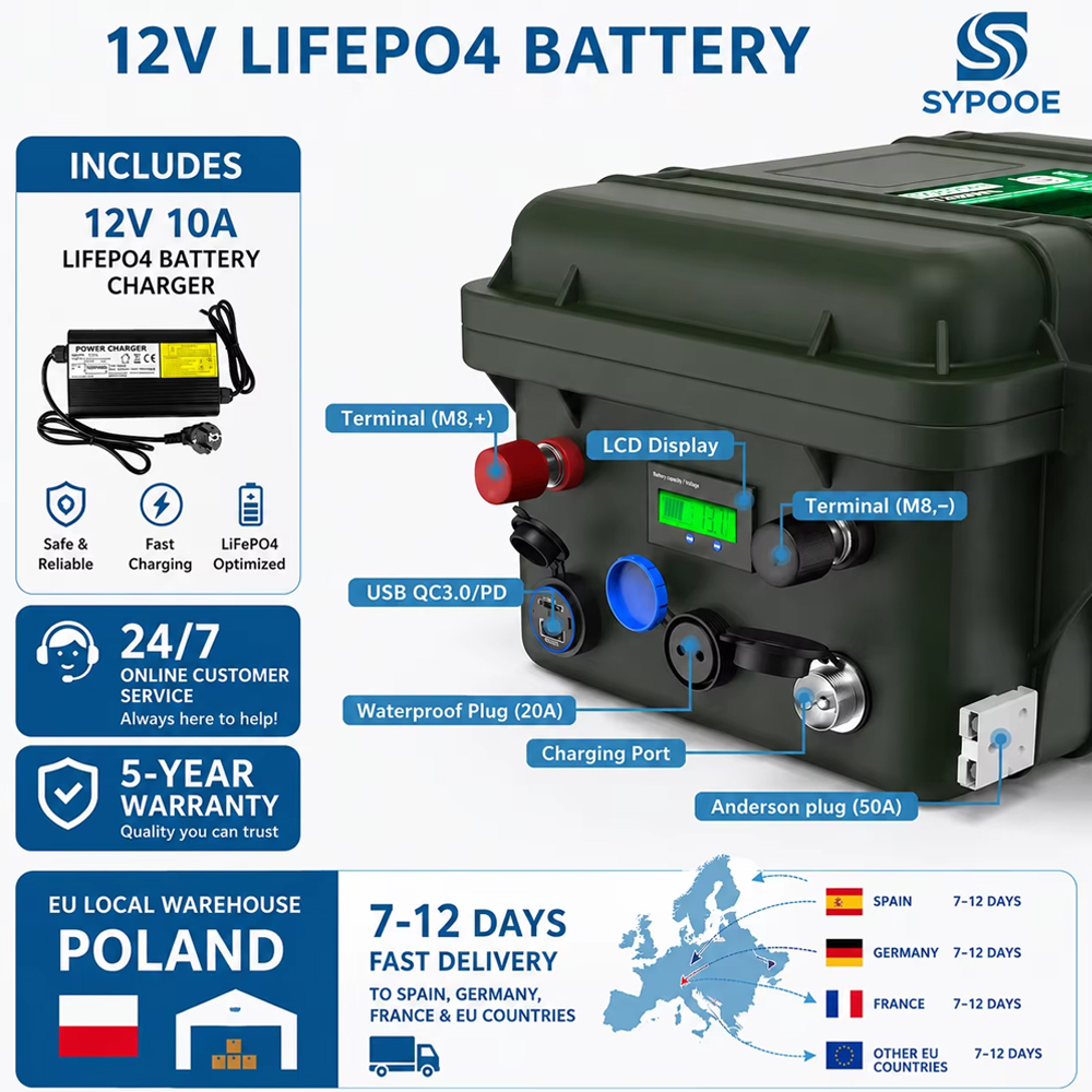 EU 12V 50AH LiFePO4 Battery 64 - Fishing Boat Trolling Motor recension och pris