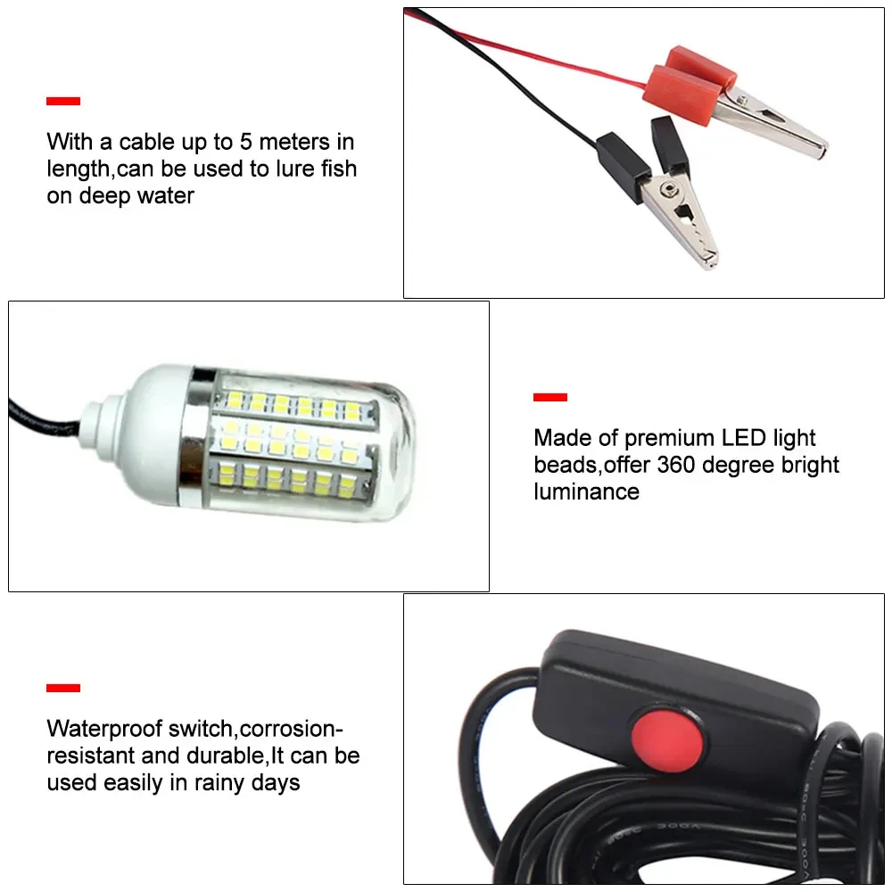 12V Underwater Lamp 15W 108 LE - Fishing Boat Depth Finder recension och pris