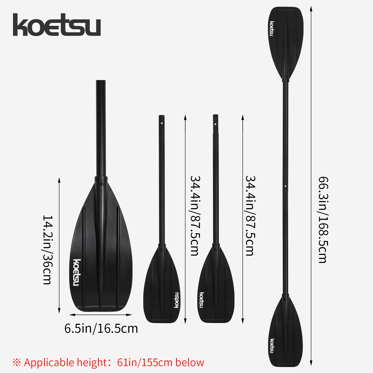 KOETSU Aluminum Alloy Double-H - Fishing Boat Paddle recension och pris