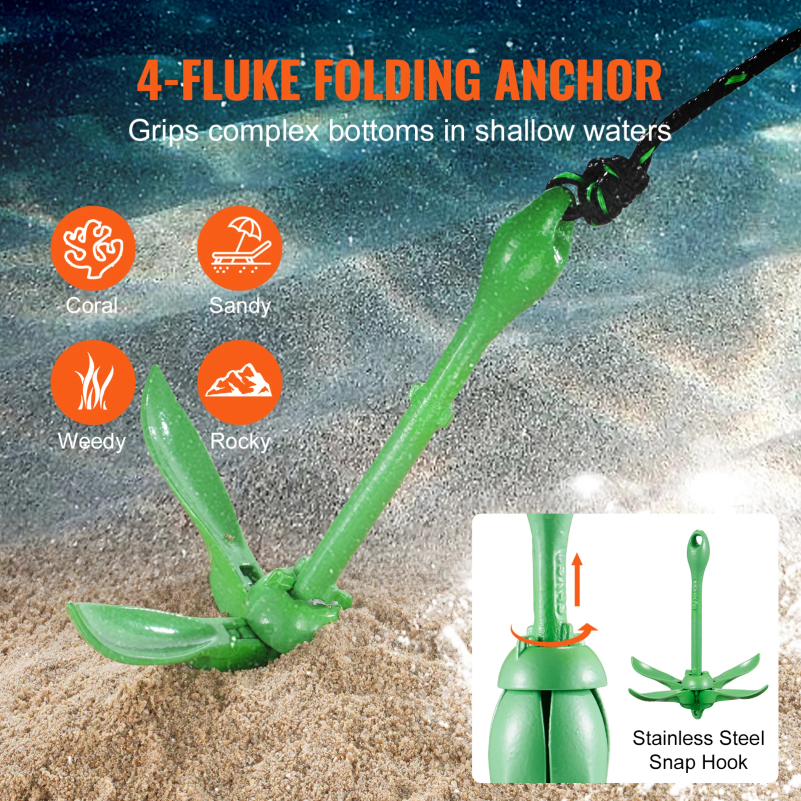 Kayak Anchor Kit 3.5 lb Paddle - Fishing Boat Anchor recension och pris