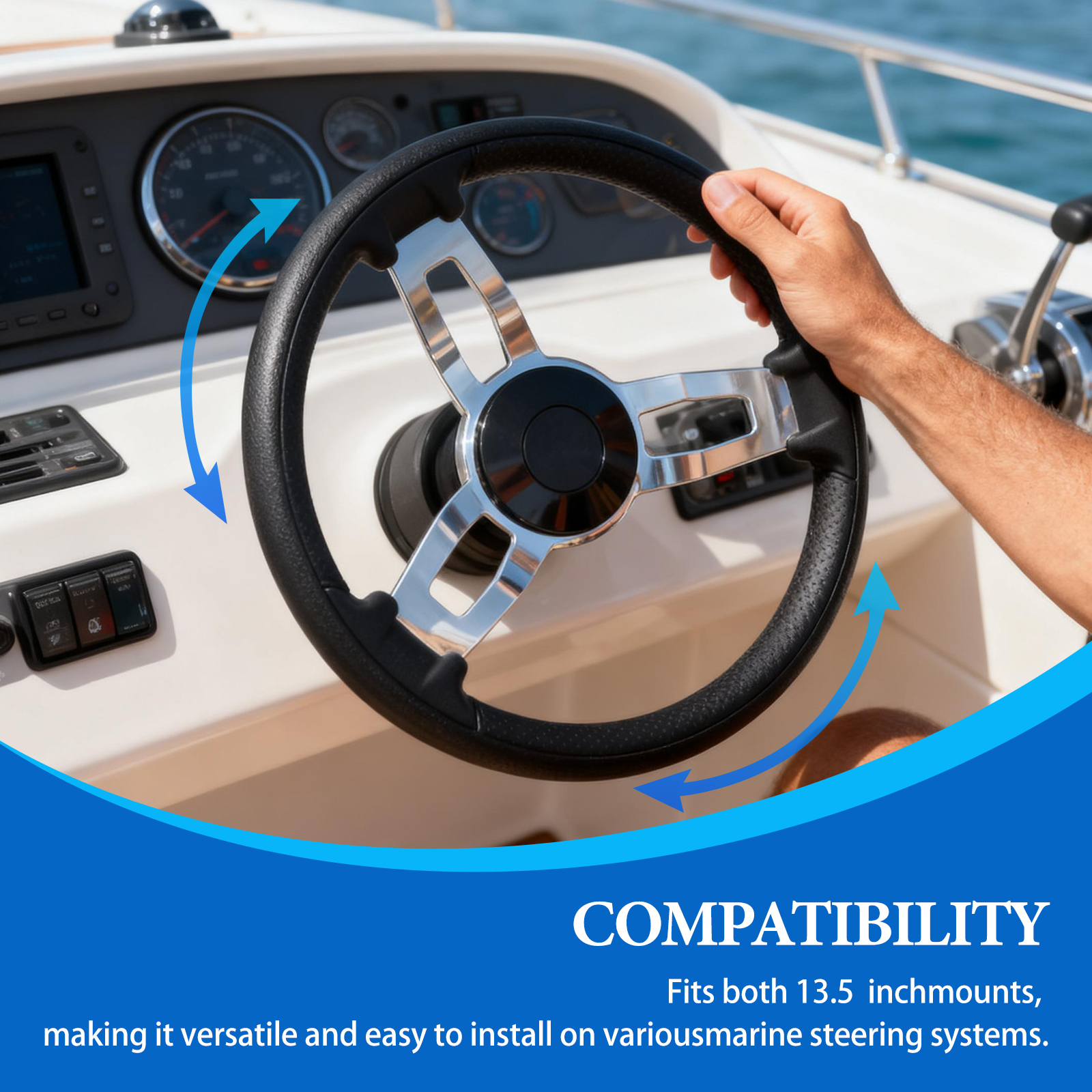 Boat Accessories Marine 13 Inc - Fishing Boat Steering Wheel recension och pris