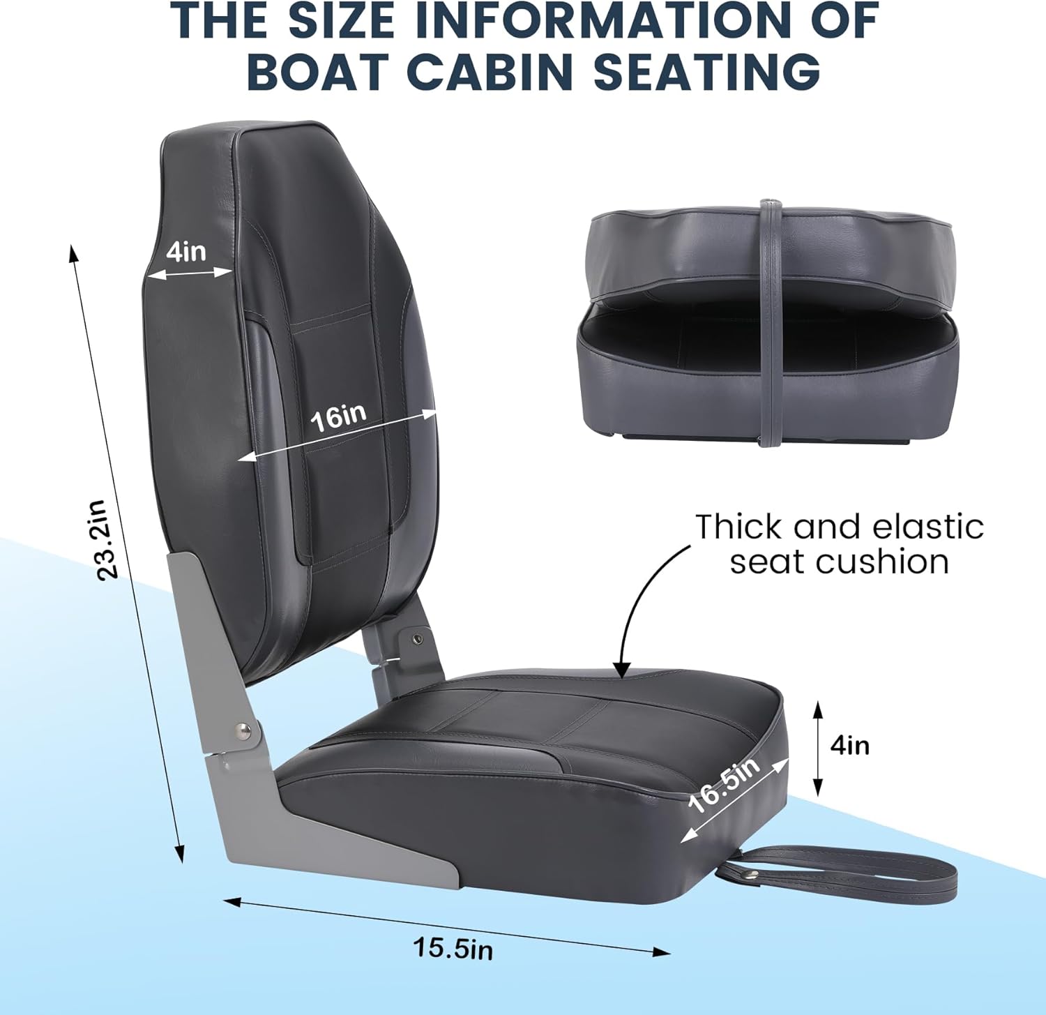 2 Pack Folding Boat Seats, Hig - Fishing Boat Seat recension och pris
