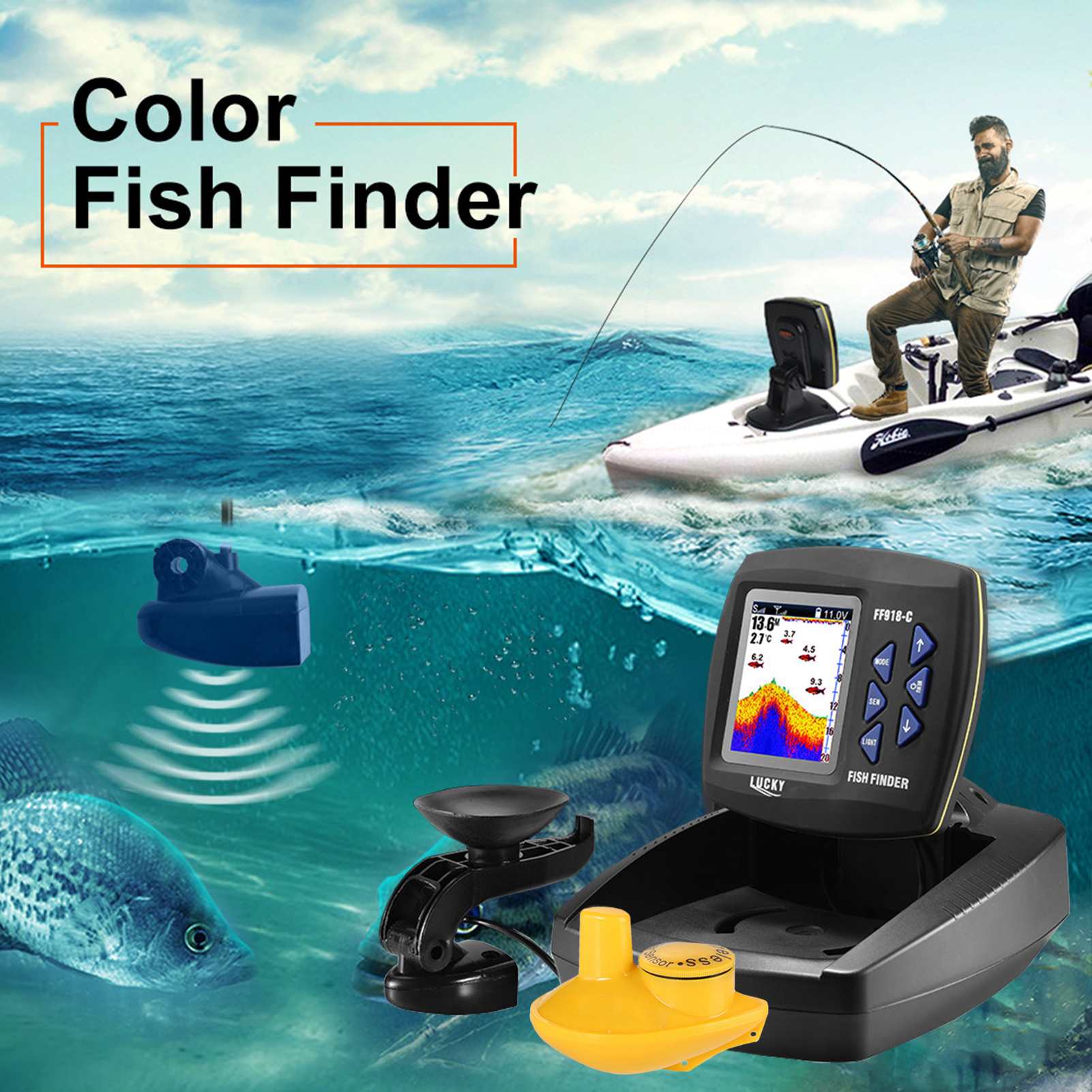 Portable Fish Finder Wireless  - Fishing Boat Depth Finder recension och pris