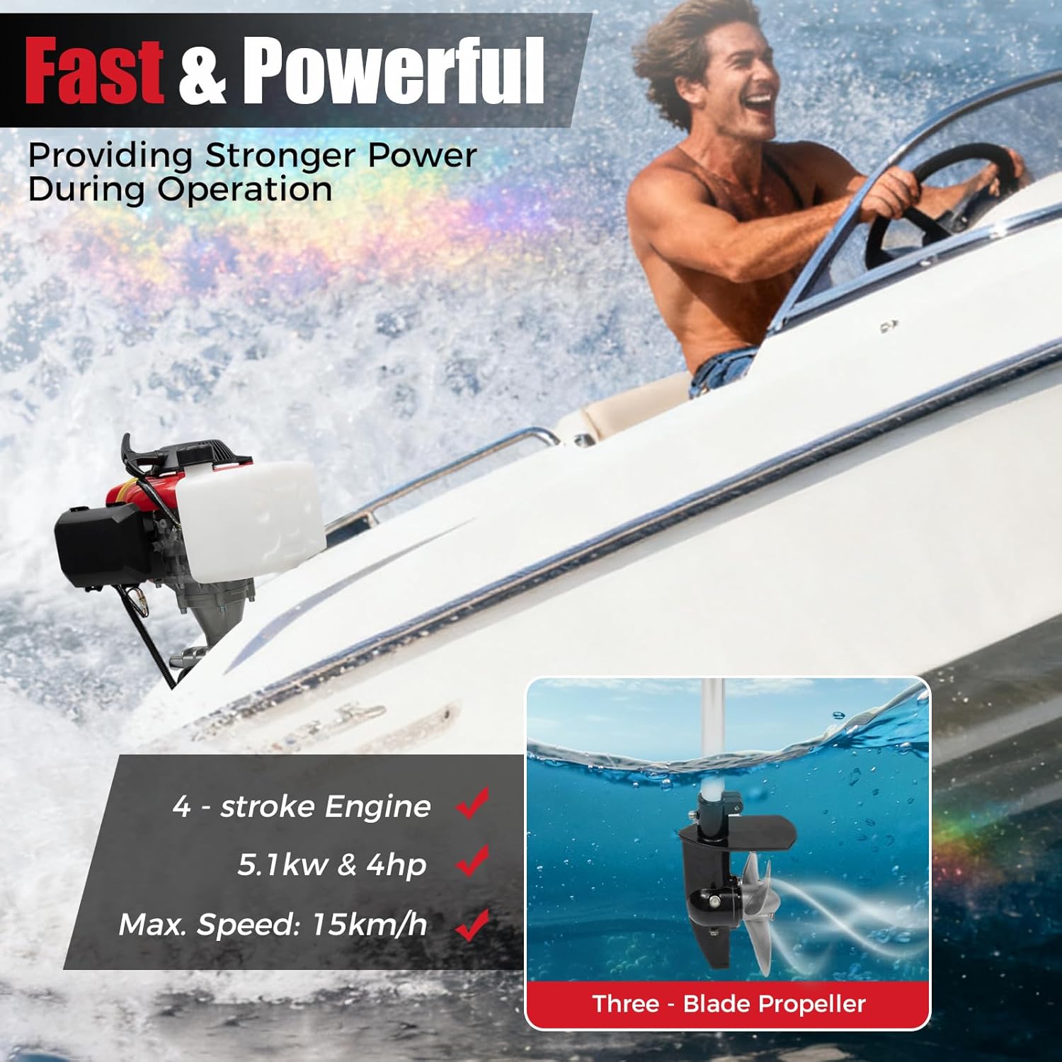 4HP Outboard Motor, 4 Stroke 5 - Fishing Boat Outboard Motor recension och pris