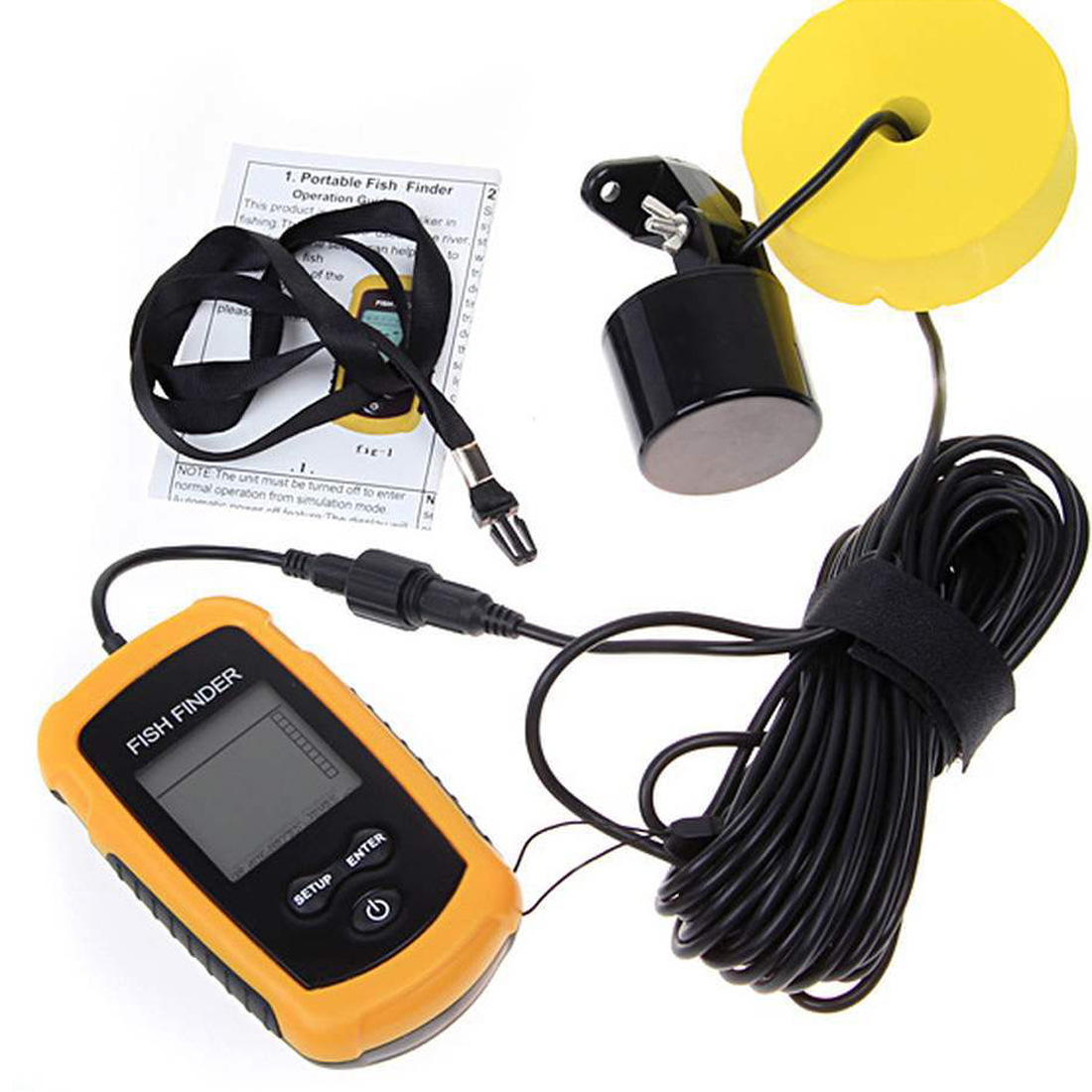 Alarm 100M Portable Sonar Fish - Fishing Boat Depth Finder recension och pris