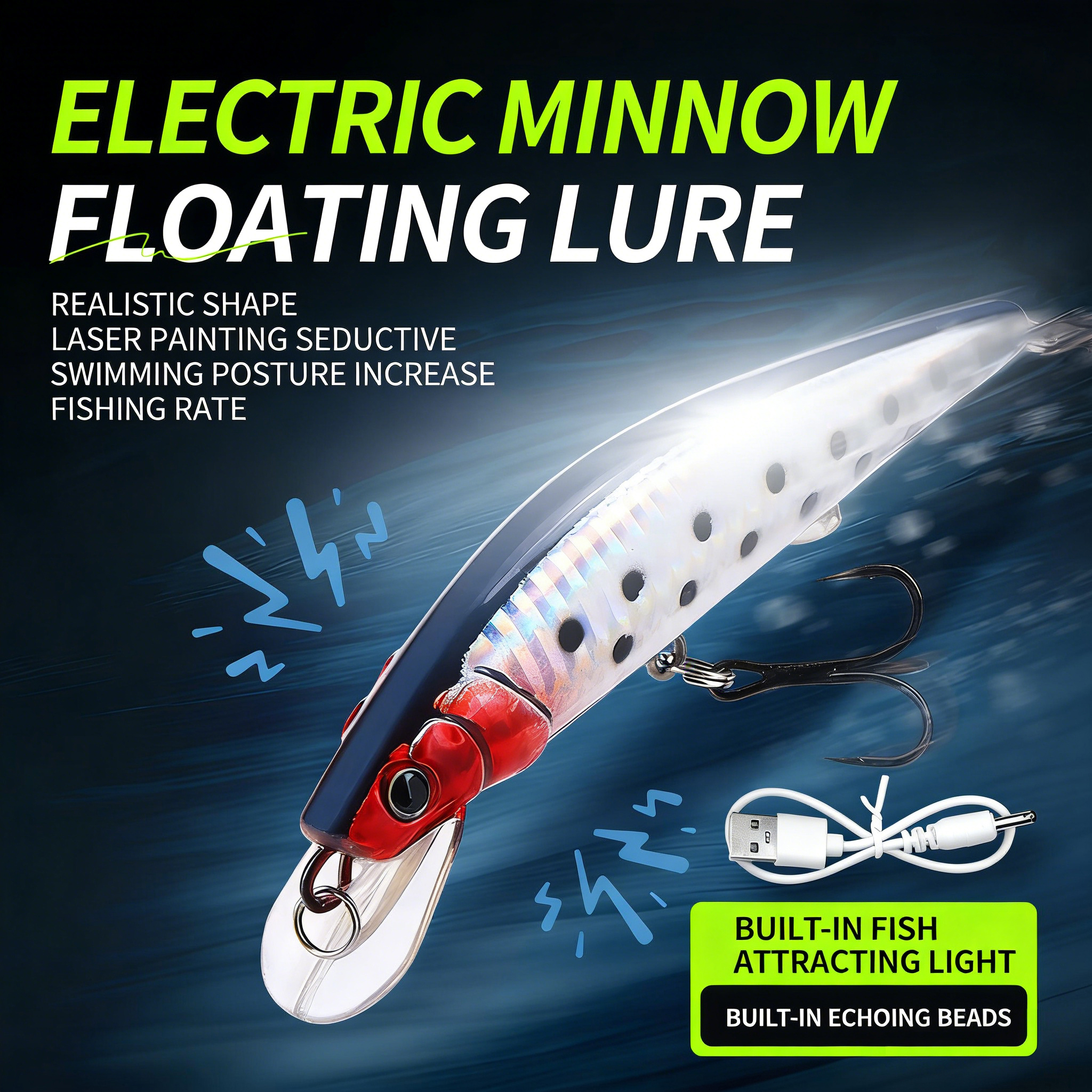 Simulated Fishing Lures Bait E - Fishing Boat Navigation Light recension och pris