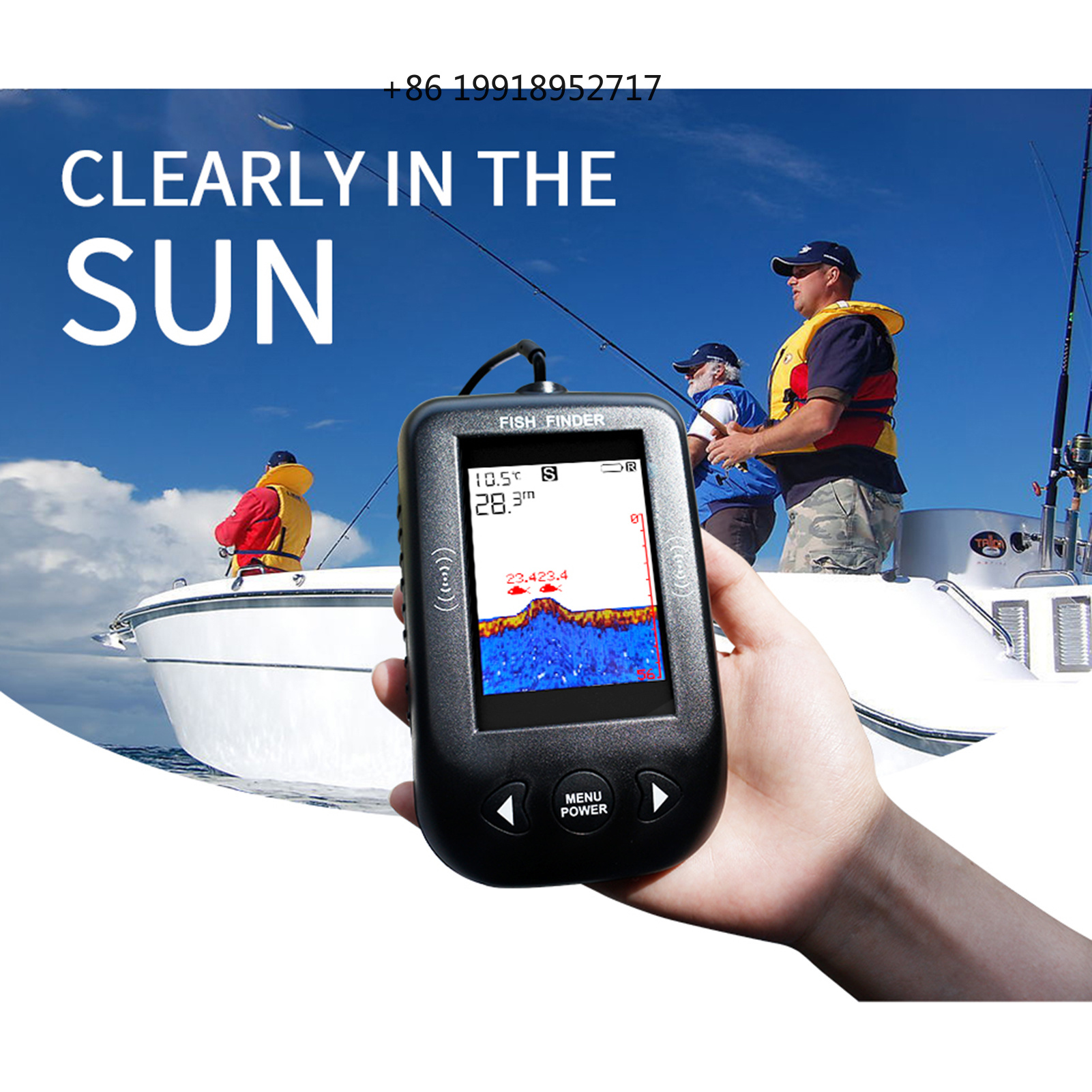 Sonar Finder Handheld Fish Tra - Fishing Boat Depth Finder recension och pris