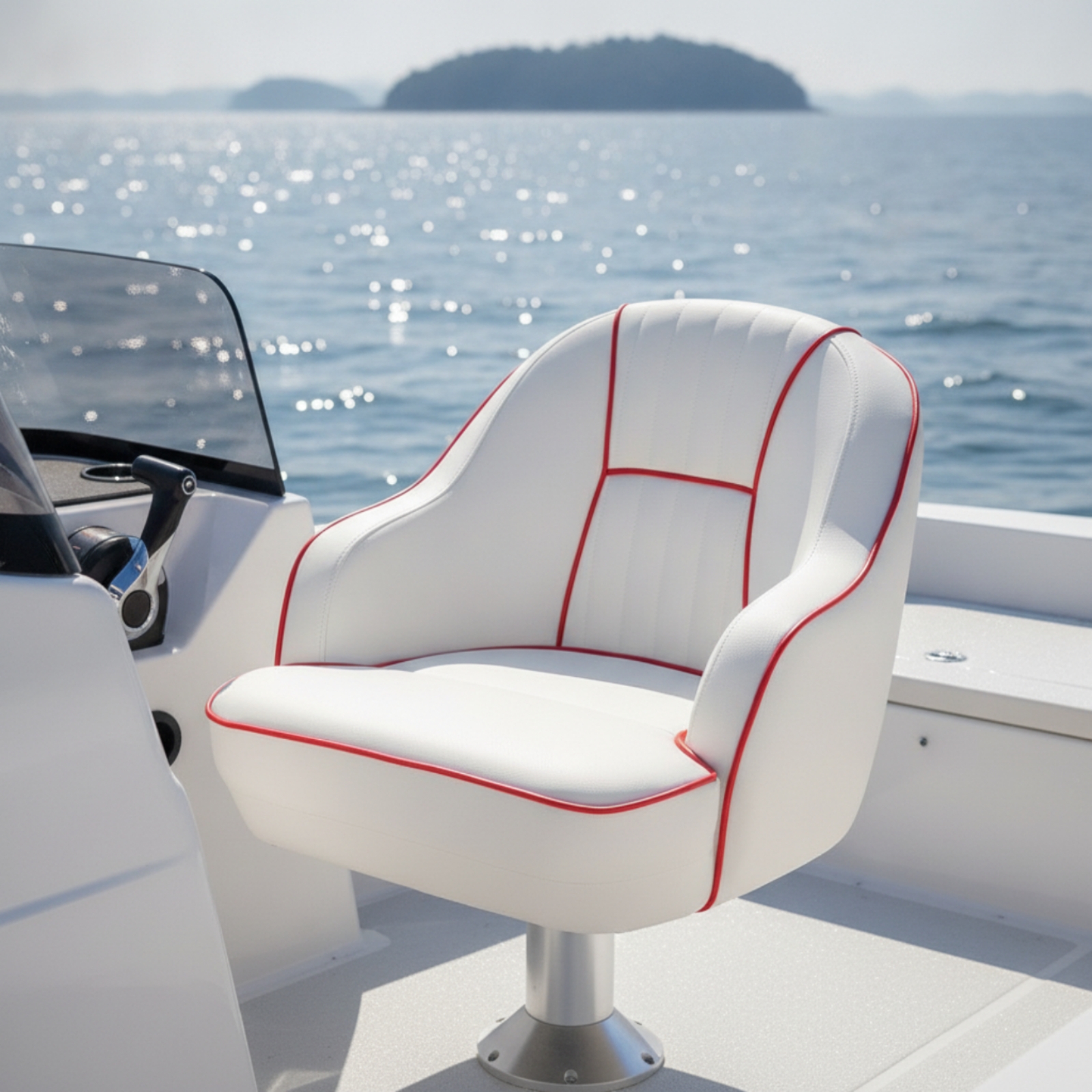 Pilot's Boat Seat Padded Helm  - Fishing Boat Seat recension och pris