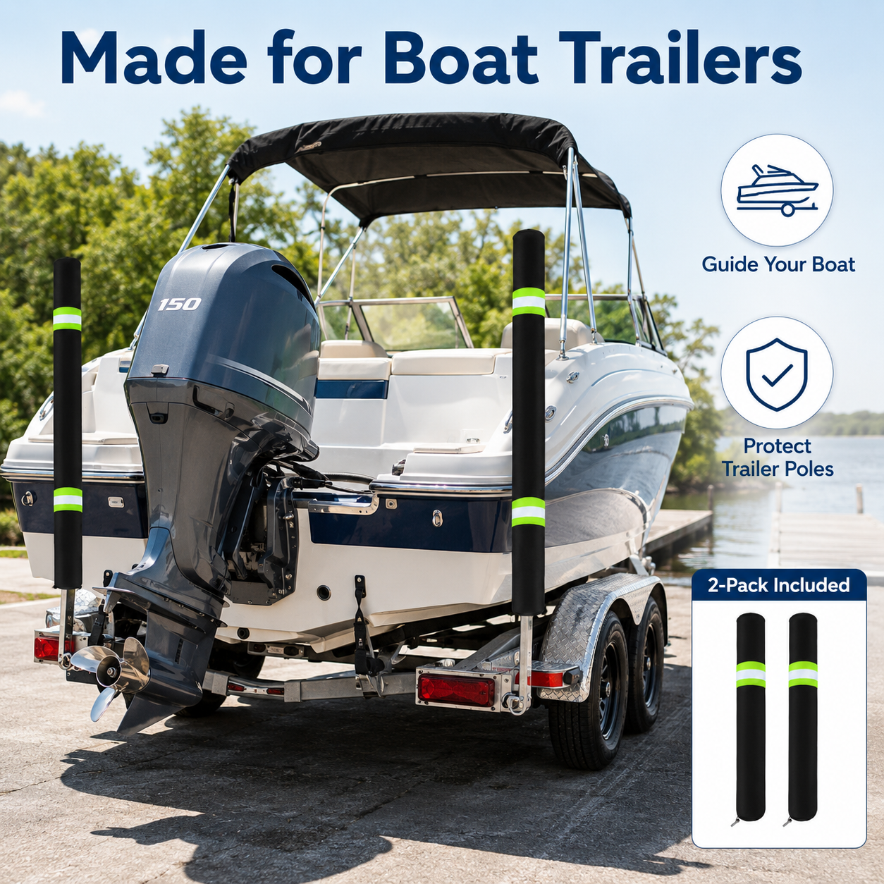 2Pcs Boat Trailer Guide Pole C - Fishing Boat Trailer recension och pris